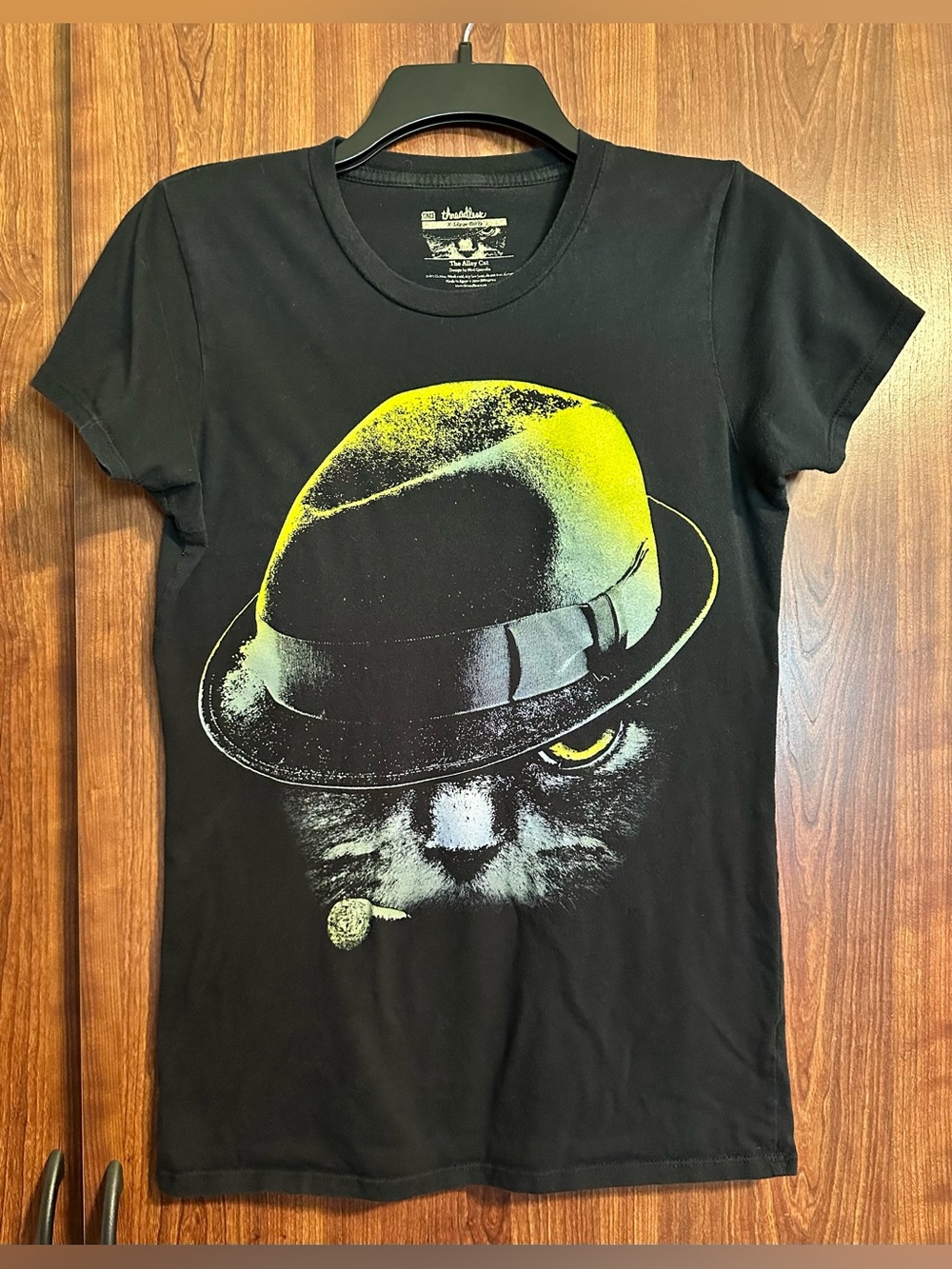 THREADLESS The Alley Cat Black Graphic T Shirt Y2K First Edition Girly Tee XL
